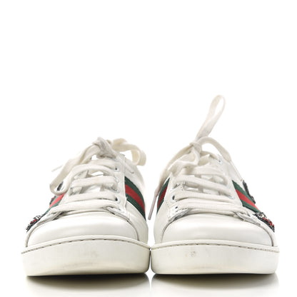 Gucci Calfskin Web Studded Arrow Ace Sneakers 38 White 2 of 12