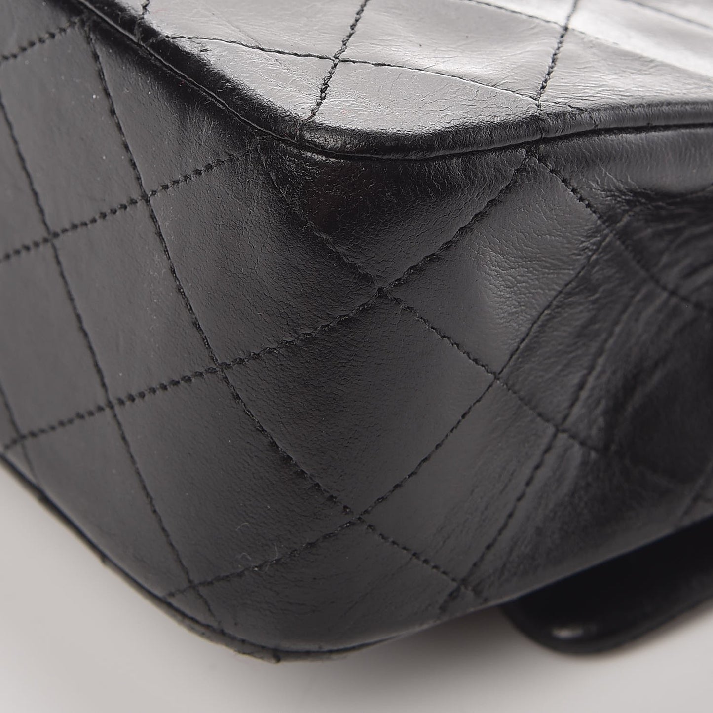 Lambskin Quilted Medium Double Flap Black