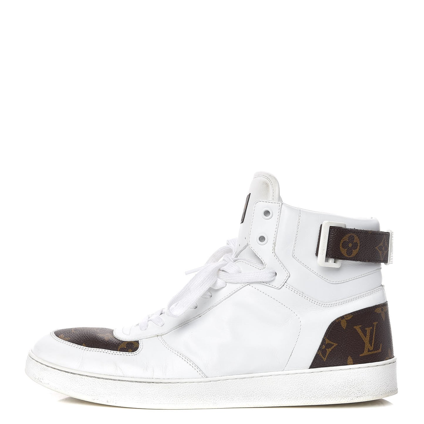Calfskin Monogram Rivoli High Top Sneakers 10 White