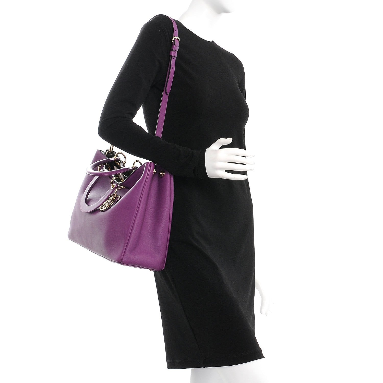 Christian Dior Calfskin Large Diorissimo Bag Purple 2 of 19
