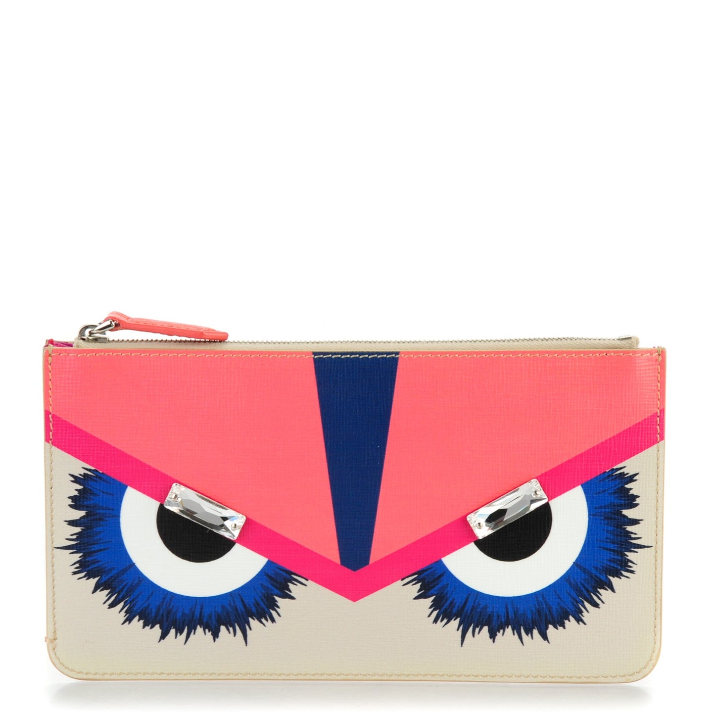 Vitello Elite Crystal Eye Monster Zip Pouch Bellini Multicolor