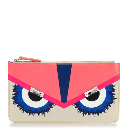 Fendi Vitello Elite Crystal Eye Monster Zip Pouch Bellini Multicolor 1 of 7