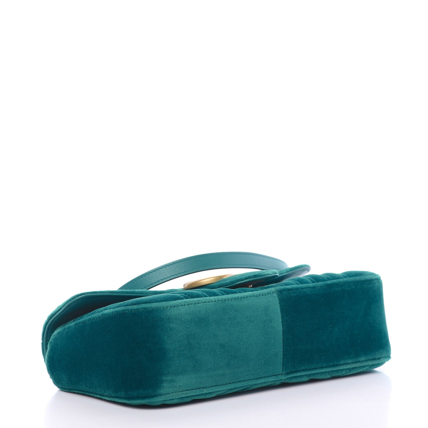 Velvet Matelasse Small GG Marmont Shoulder Bag Pavone Cyan