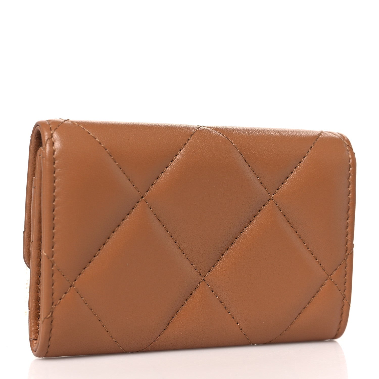 Chanel Lambskin Quilted Chanel 19 Flap Card Holder Brown 4 of 8