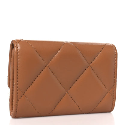 Chanel Lambskin Quilted Chanel 19 Flap Card Holder Brown 4 of 8
