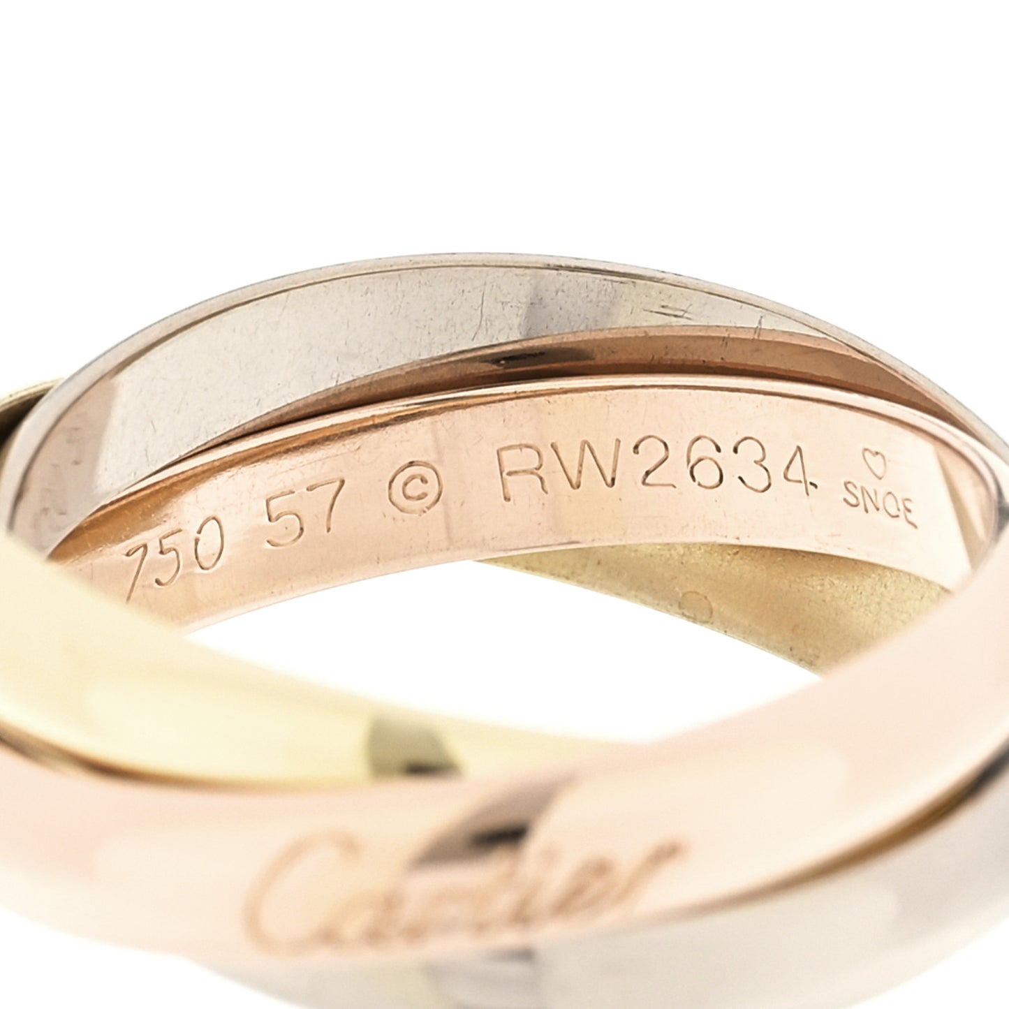 18K Pink Yellow White Gold Classic Trinity Ring 57 8