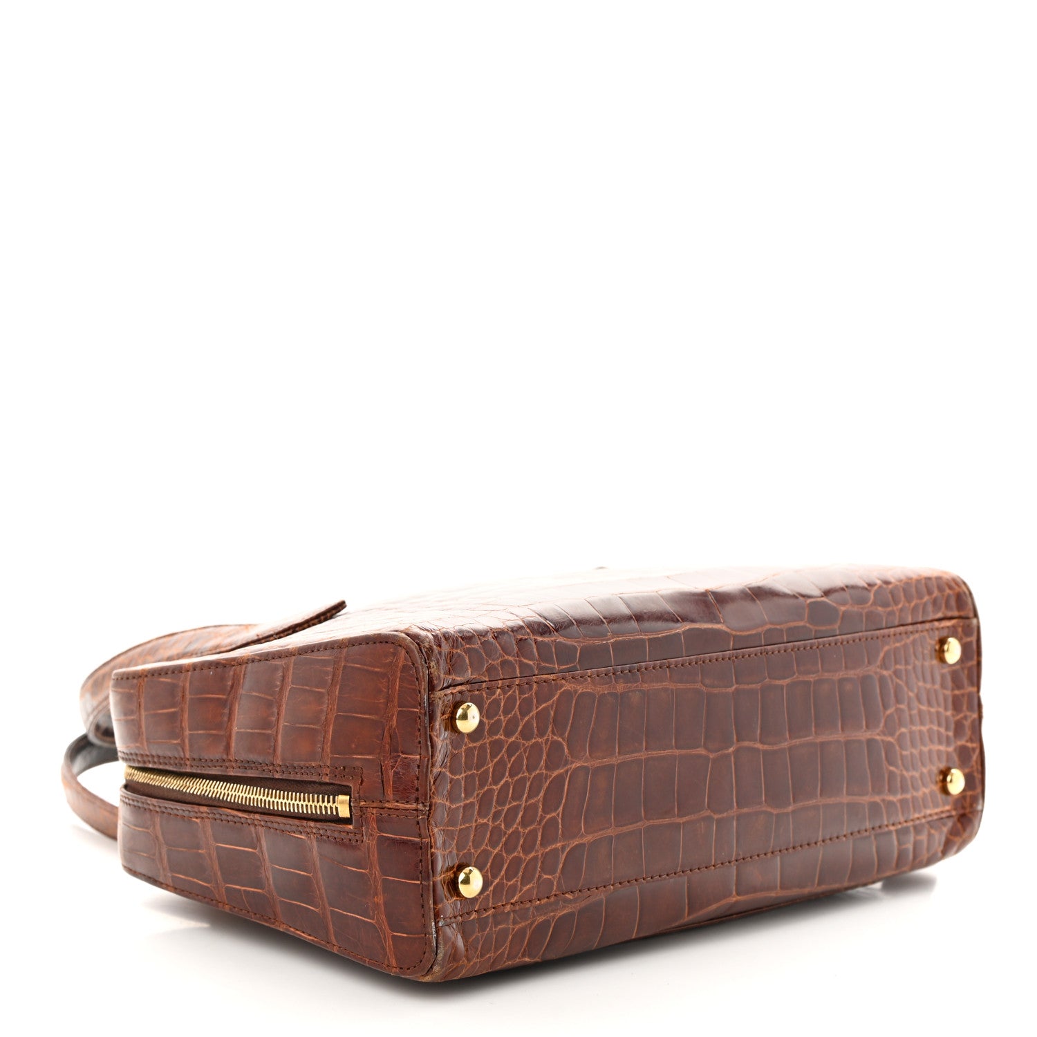 Chanel Alligator Bowler Bag Brown 4 of 12