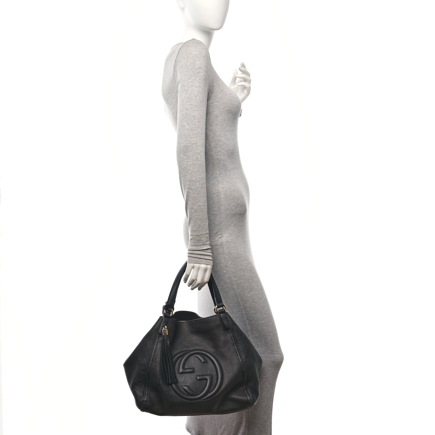 Gucci Pebbled Calfskin Medium Soho Shoulder Bag Black 2 of 11