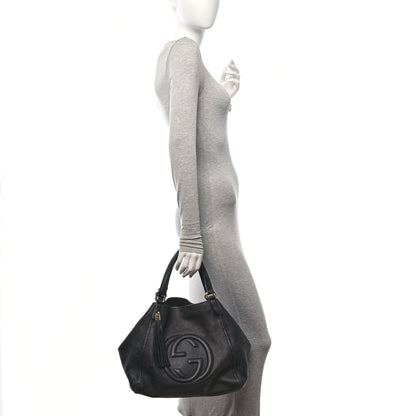 Gucci Pebbled Calfskin Medium Soho Shoulder Bag Black 2 of 11