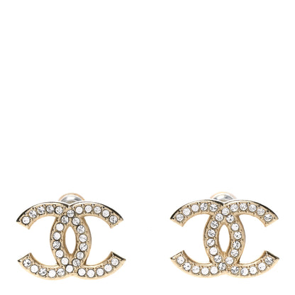 Chanel Crystal CC Earrings Gold 1 of 4