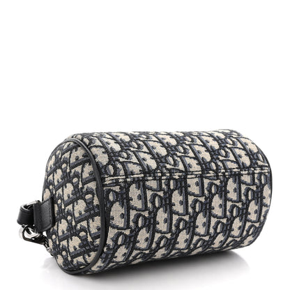 Christian Dior Oblique Mini Roller Saddle Bag With Strap Beige Black 4 of 11