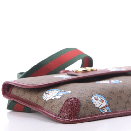 Gucci X DORAEMON Mini Vintage GG Supreme Monogram Web Slim Belt Bag Beige Cherry Red 6 of 9