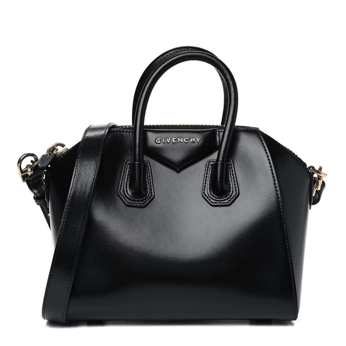 Shiny Lord Calfskin Mini Antigona Black