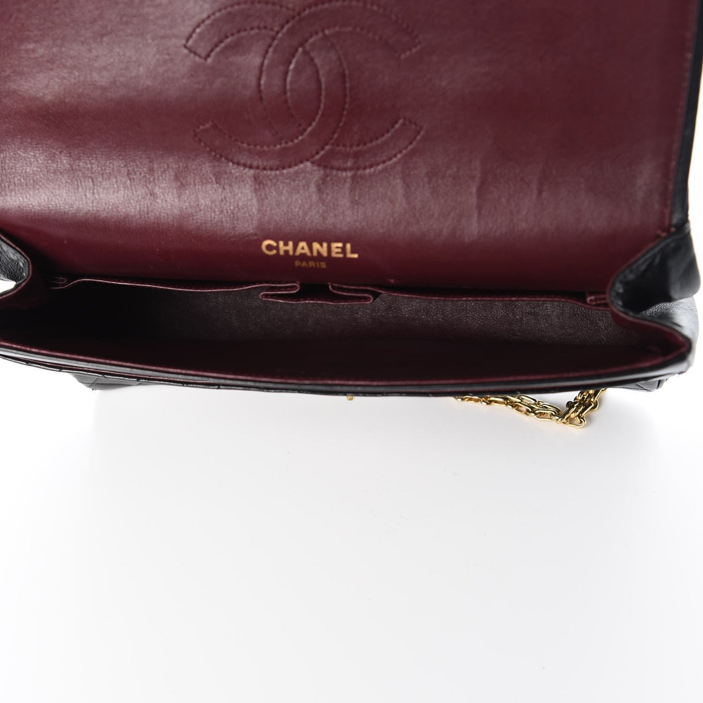 Lambskin Quilted Medium Double Flap Bijoux Chain Black