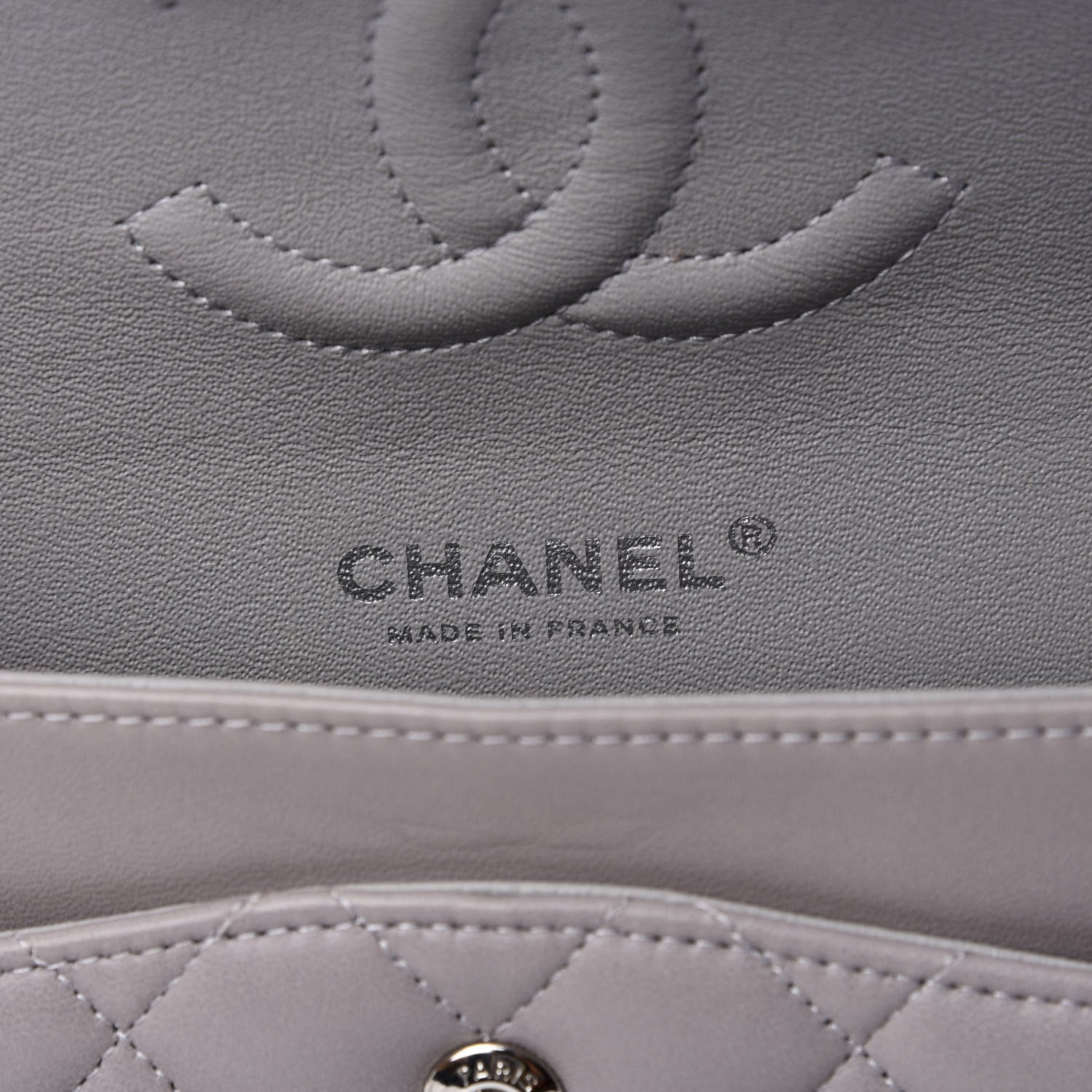 Chanel Lambskin Quilted Medium Double Flap Grey 5 of 9