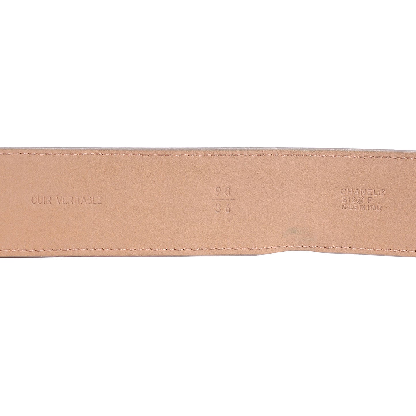 Leather CC Lucky Symbols Belt 90 36 Beige