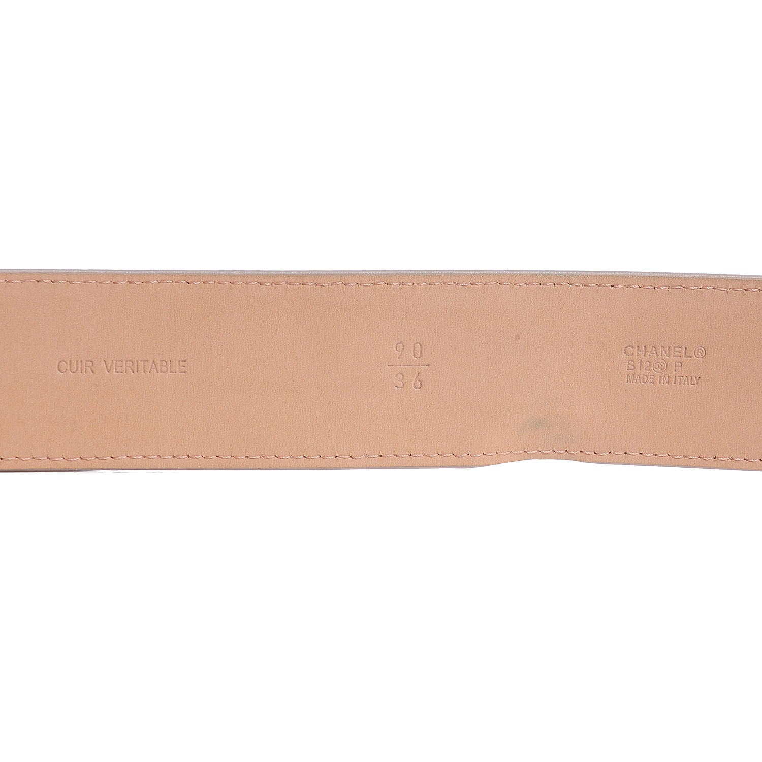 Chanel Leather CC Lucky Symbols Belt 90 36 Beige 3 of 5