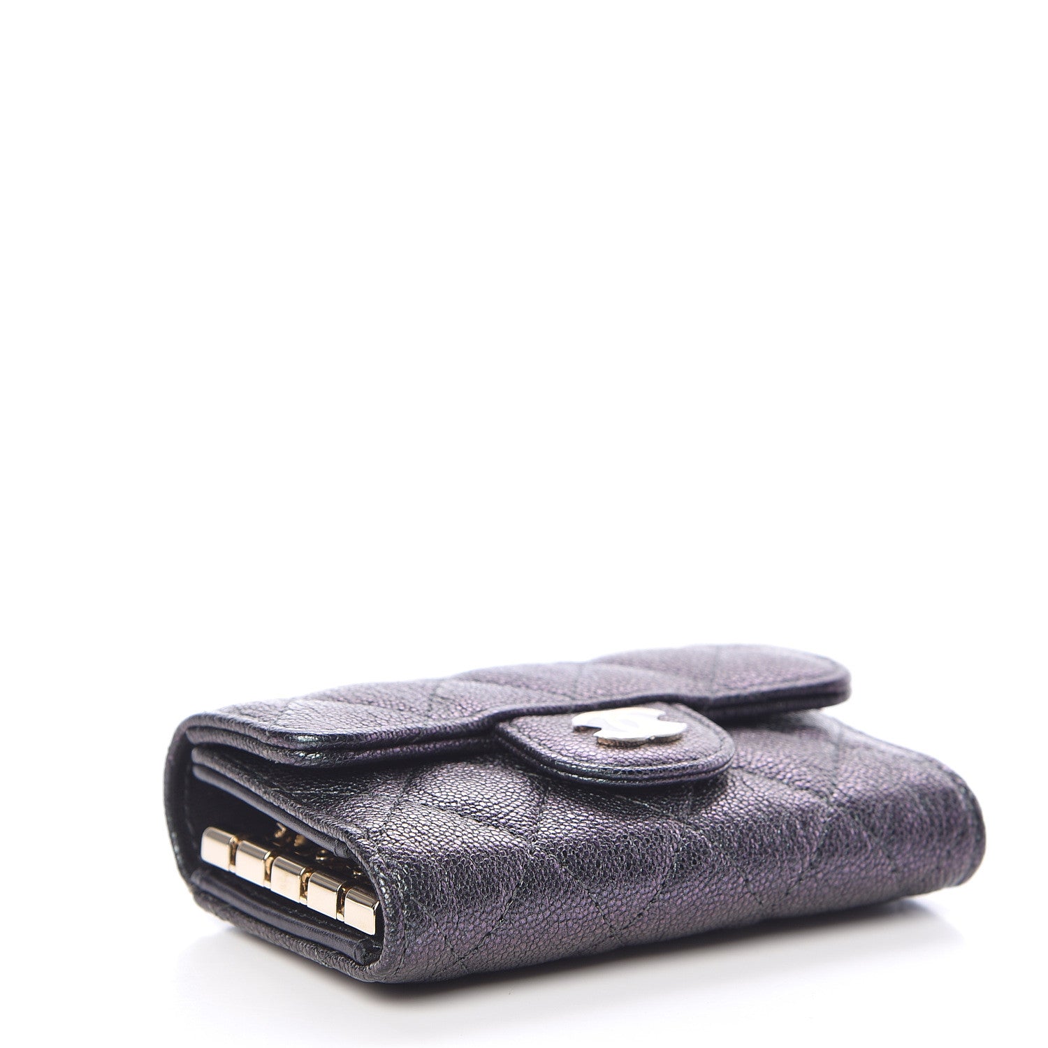 Chanel Iridescent Caviar Quilted Classic 4 Key Holder Wallet Black 4 of 10