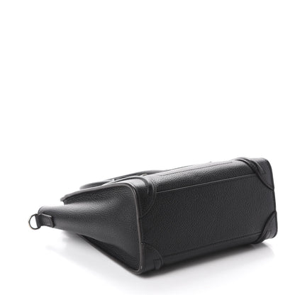 Celine Drummed Calfskin Nano Luggage Black 5 of 10