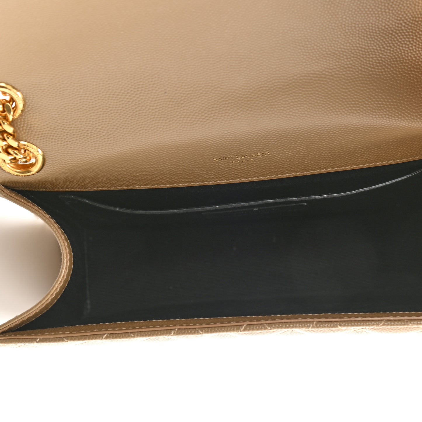 Grain De Poudre Textured Mixed Matelasse Medium Triquilt Monogram Satchel Dark Latte