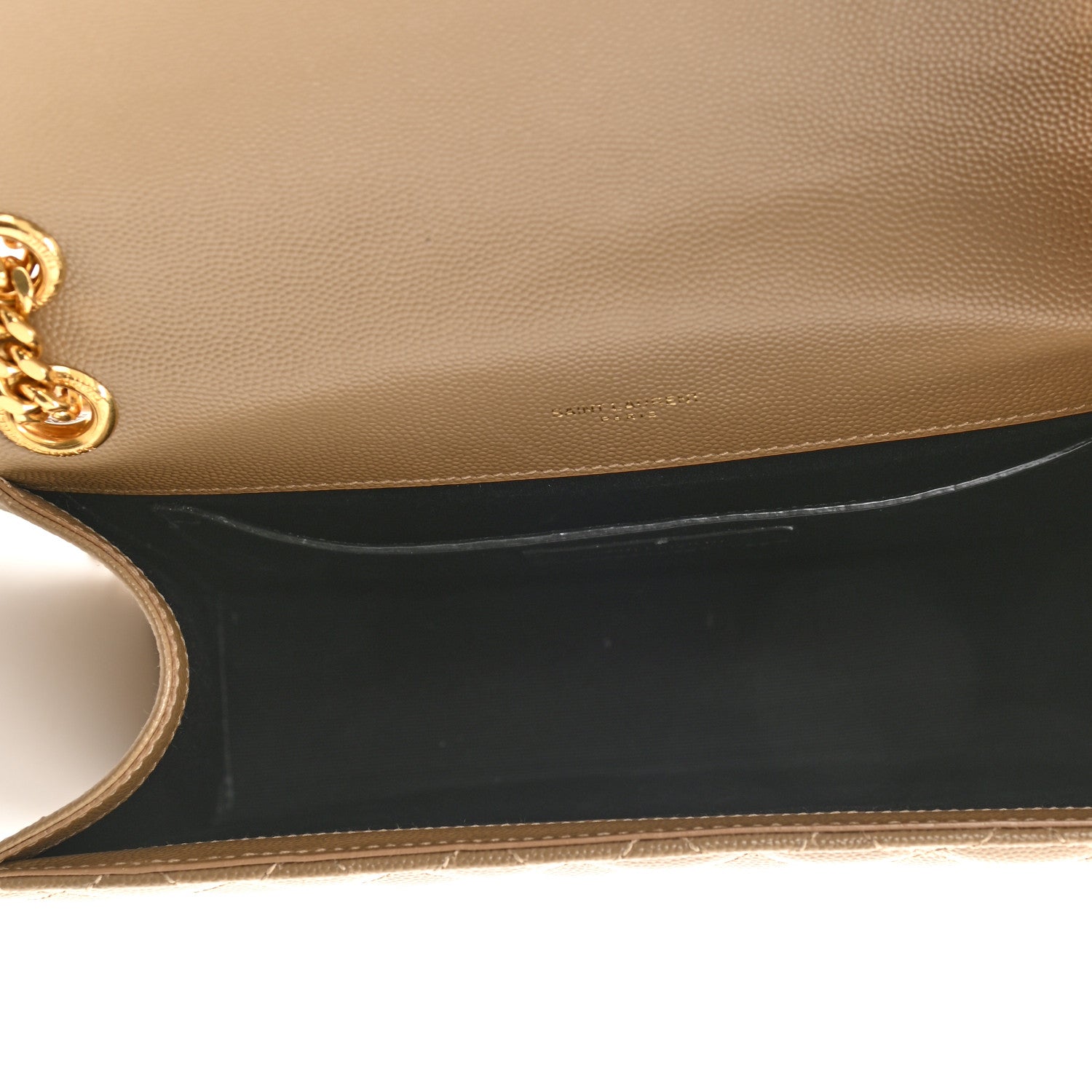 Saint Laurent Grain De Poudre Textured Mixed Matelasse Medium Triquilt Monogram Satchel Dark Latte 5 of 10