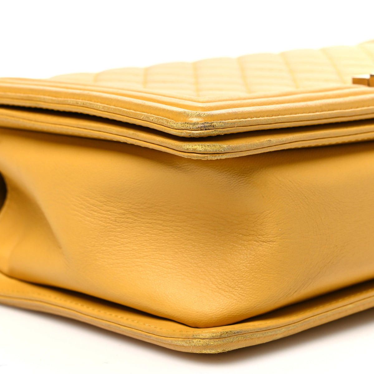 Chanel Lambskin Quilted New Medium Boy Flap Yellow 9 of 12