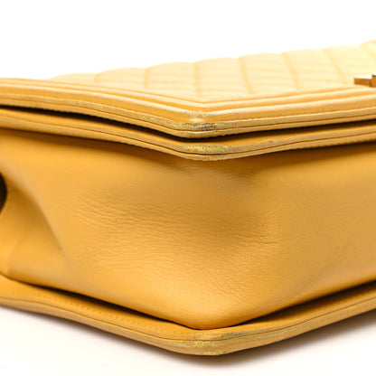 Chanel Lambskin Quilted New Medium Boy Flap Yellow 9 of 12