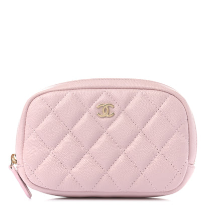 Chanel Caviar Quilted Small Curvy Pouch Cosmetic Case Light Pink 1 of 8