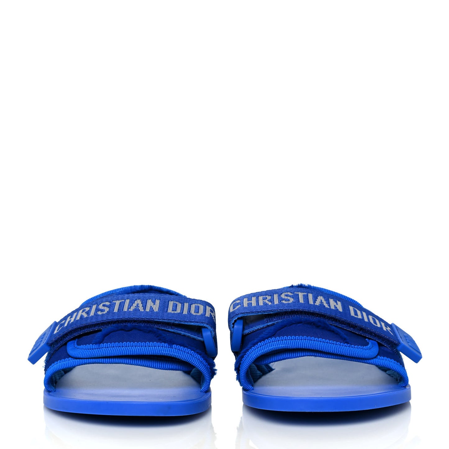 Technical Stretch Fabric Camouflage Dio(r)evolution Slide Sandals 37 Blue Fluo