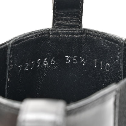 Gucci New Waxed Calfskin Chain Square Toe Boots 35.5 Black 8 of 10