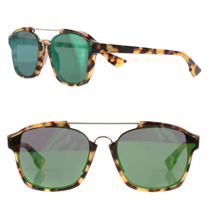 Christian Dior Abstract Square Mirrored Sunglasses Spotted Havana Green 1 of 7