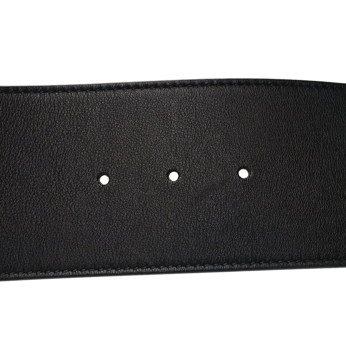 Moon Calfskin Pearl Double G 70mm Belt 95 38 Black Cream