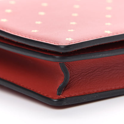 Christian Dior Calfskin Embossed Stars Wallet on Chain Rouge Gold 9 of 11