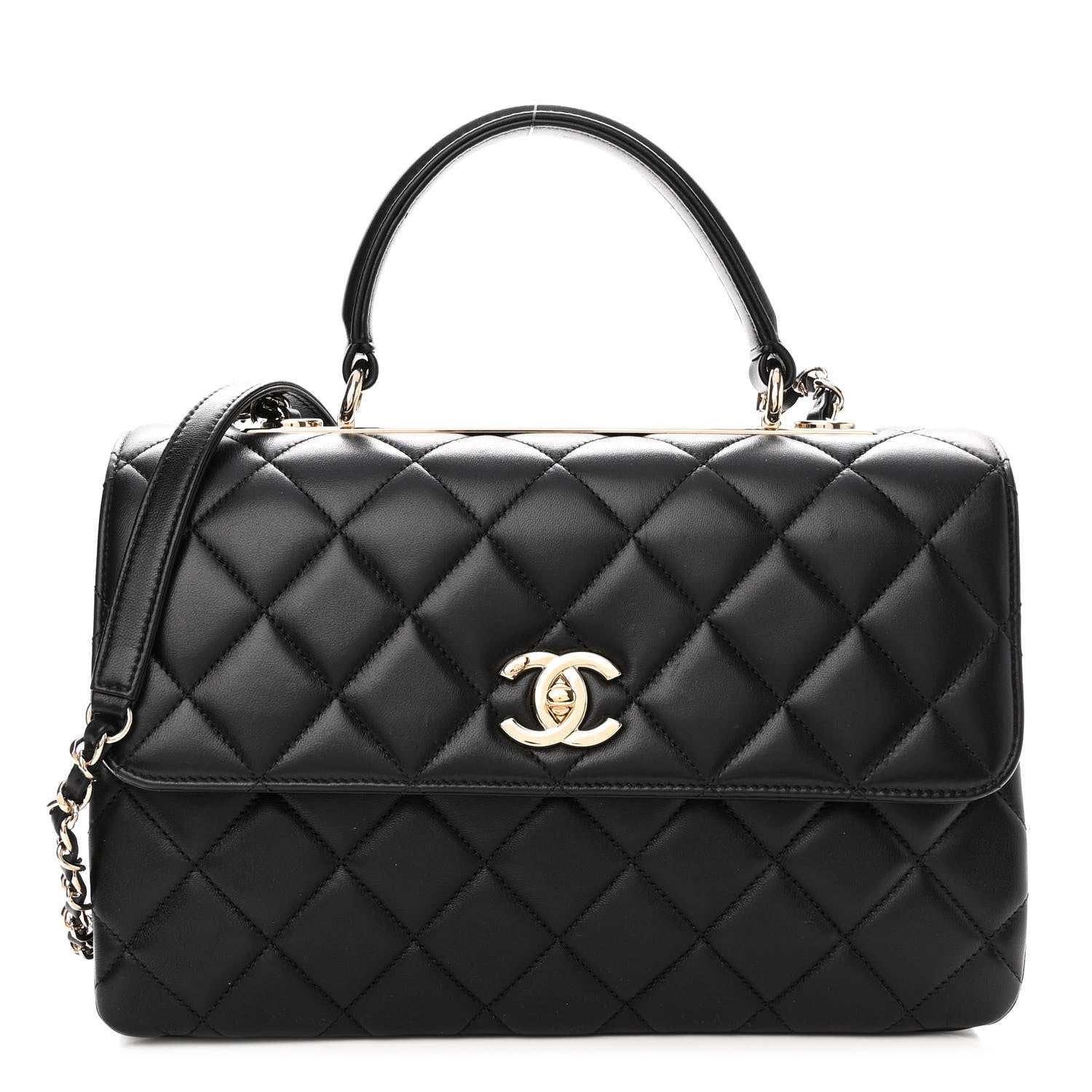 Chanel Lambskin Quilted Medium Trendy CC Flap Dual Handle Bag Black 1 of 10