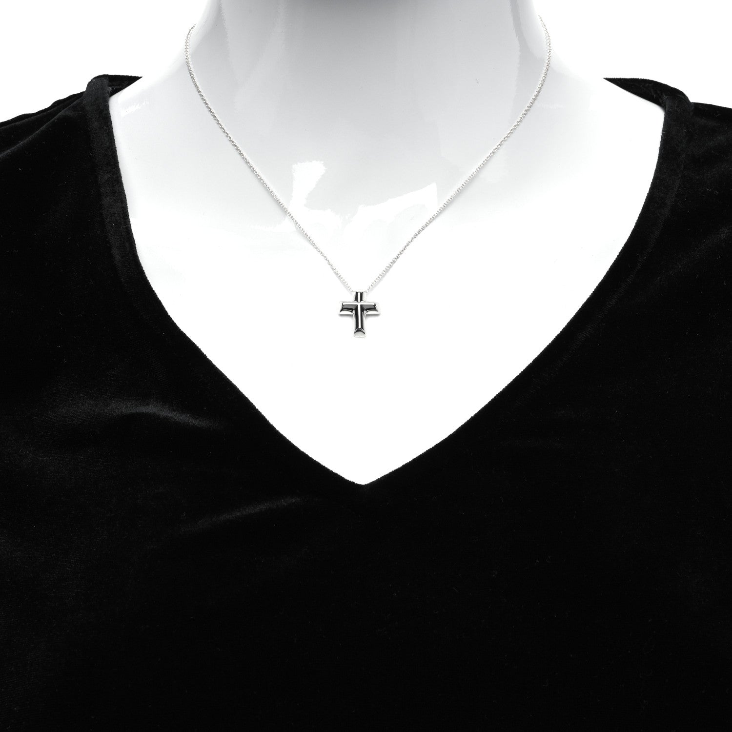 Tiffany Sterling Silver Paloma Picasso Tenderness Cross Pendant Necklace 2 of 7