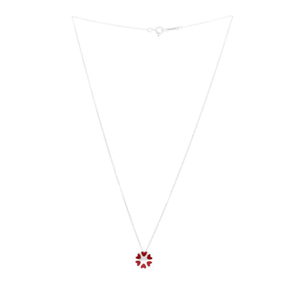 Tiffany Sterling Silver Enamel Paloma Picasso Crown of Hearts Pendant Necklace Red 3 of 5