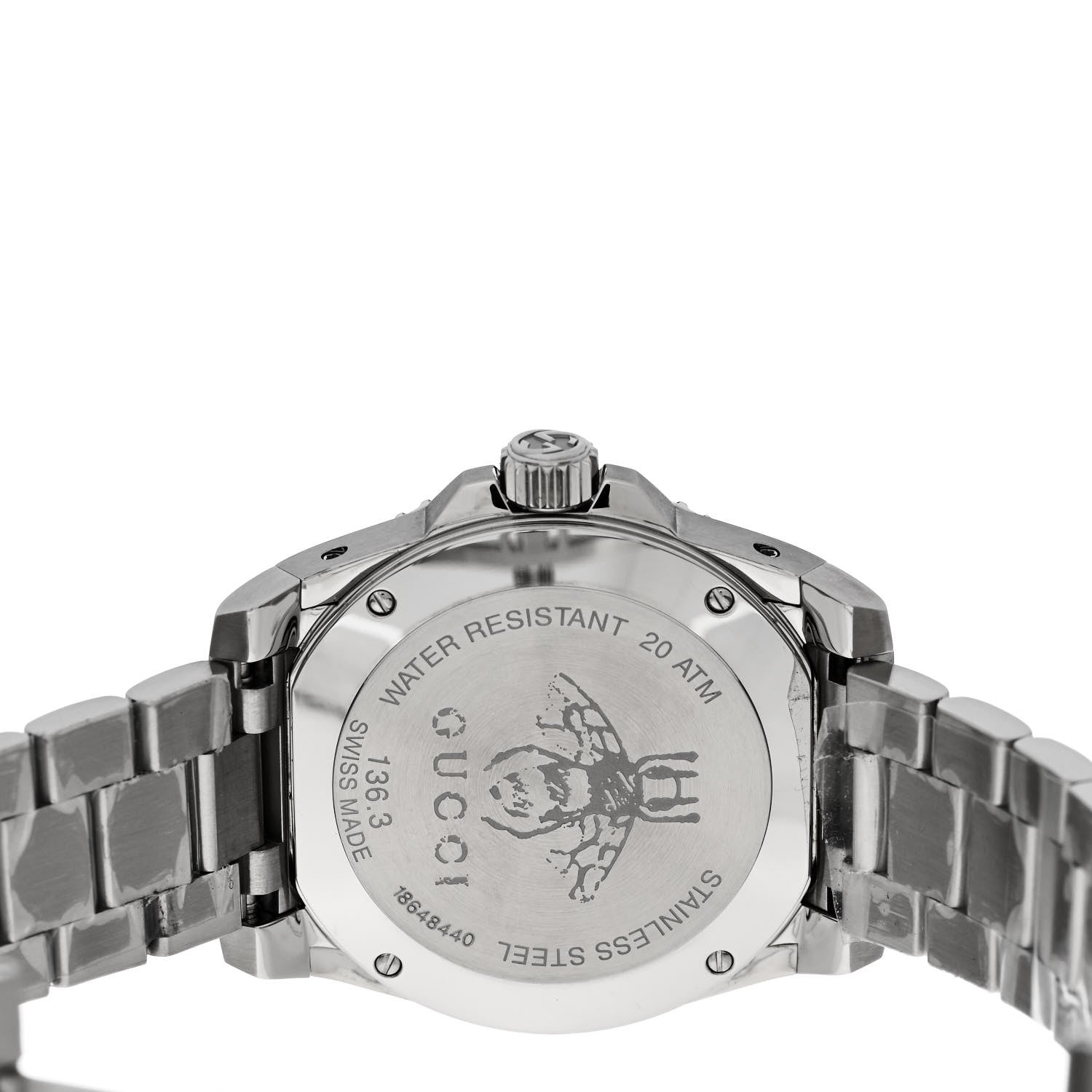 Gucci Stainless Steel 40mm Dive Quartz Watch White 4 of 5