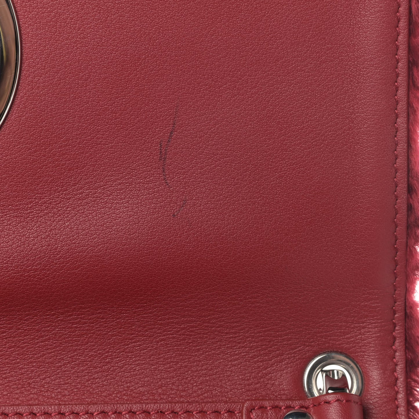 Velluto Astrakan Vitello Dolce F is Fendi Kan I Shoulder Bag Rosso
