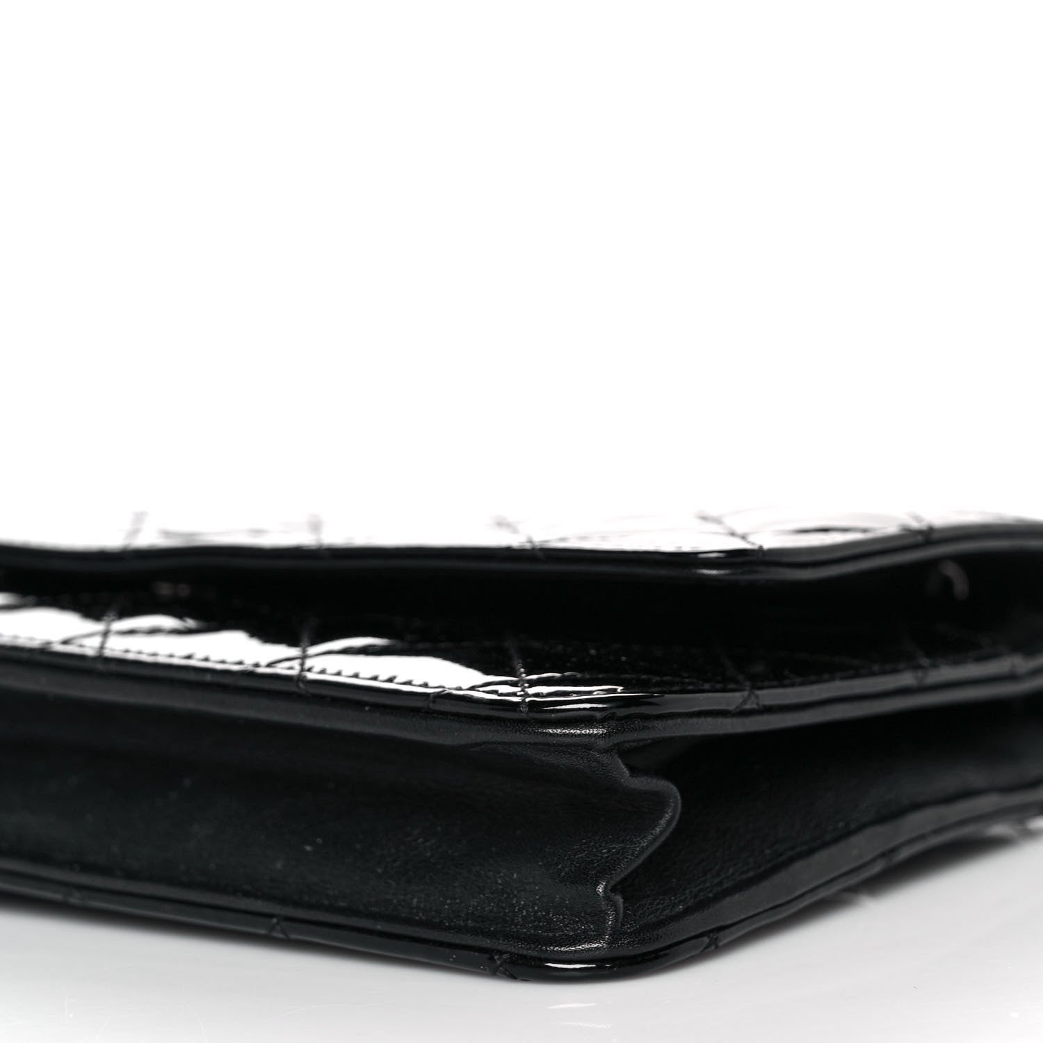Chanel Patent Quilted Wallet On Chain WOC Black 9 of 9