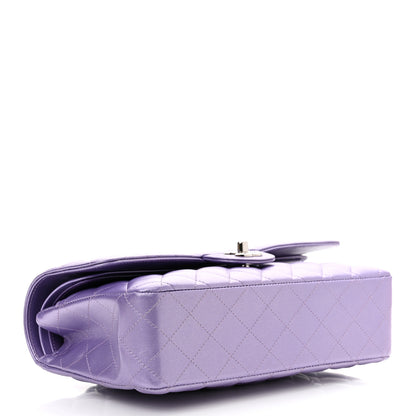 Chanel Metallic Lambskin Quilted Medium Double Flap Purple 3 of 8