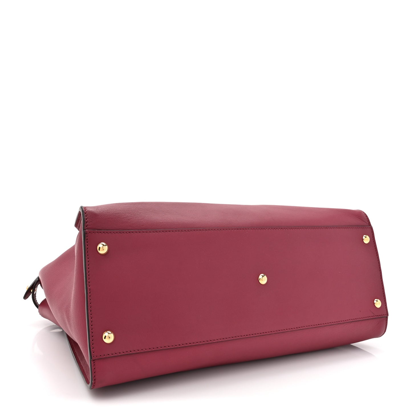 Vitello Seta Alacantara Large Peekaboo Iconic Satchel Black Cherry Fumo