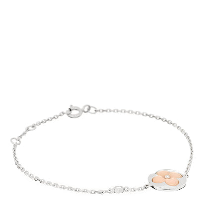 Louis Vuitton 18K White Gold Diamond Pink Opal Color Blossom BB Sun Bracelet 1 of 3