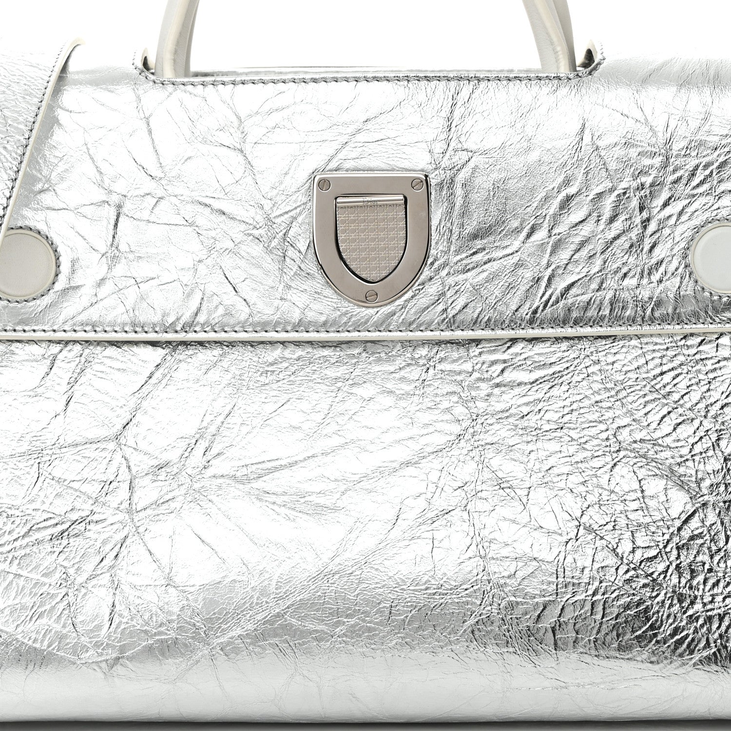 Christian Dior Metallic Calfskin Medium Diorever Flap Silver 9 of 16