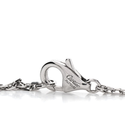 Cartier 18K White Gold Ceramic Diamond Three Ring LOVE Necklace 6 of 6