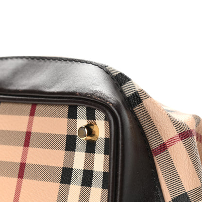 Burberry Haymarket Check Medium Golderton Tote Chocolate 11 of 16