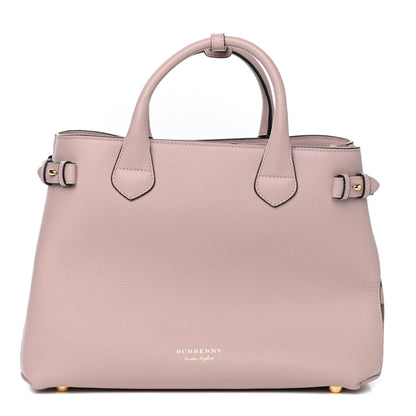 Burberry Grainy Calfskin House Check Medium Banner Tote Pale Orchid 1 of 11