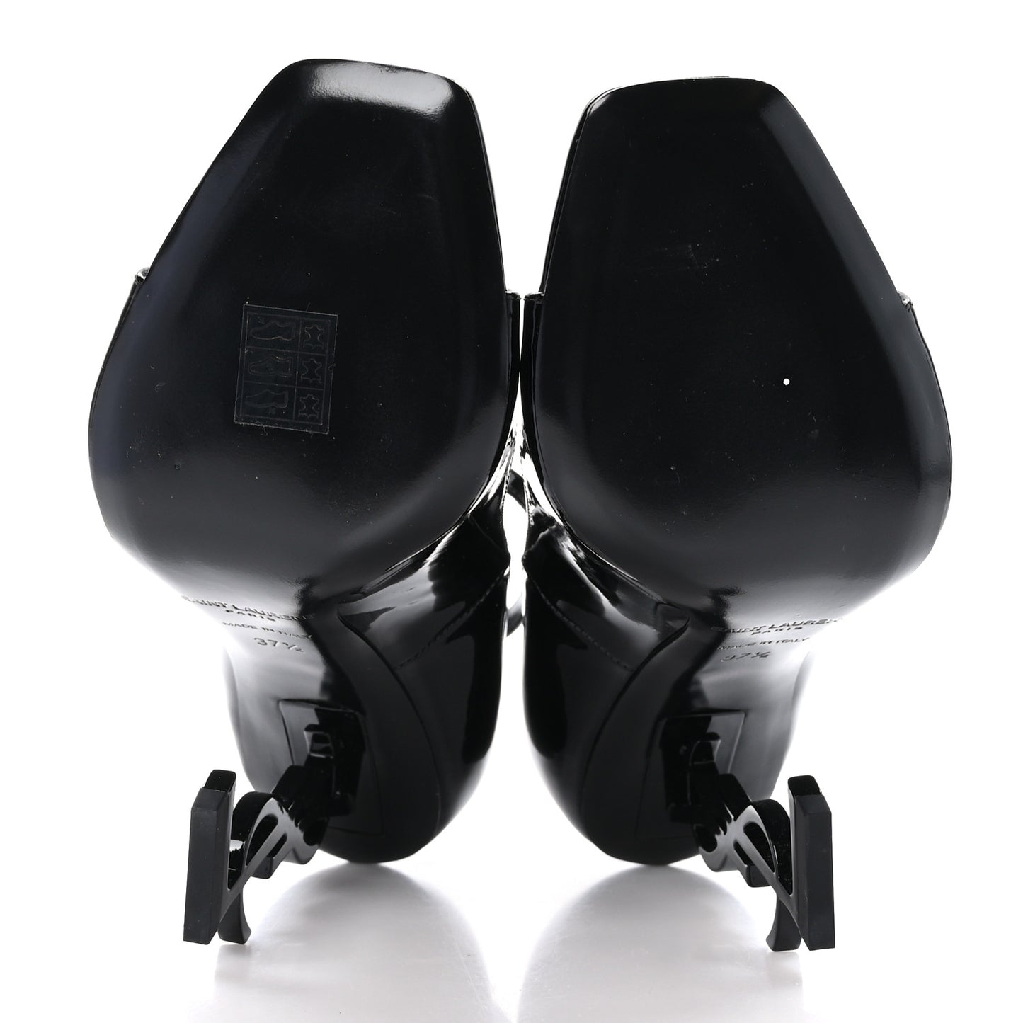 Patent Calfskin Opyum 110 Sandals 37.5 Black