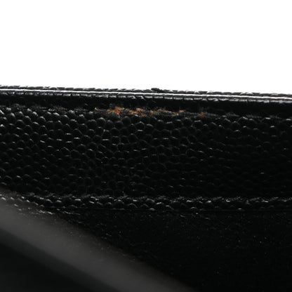 Saint Laurent Grain De Poudre Matelasse Chevron Monogram Chain Wallet Black 11 of 11