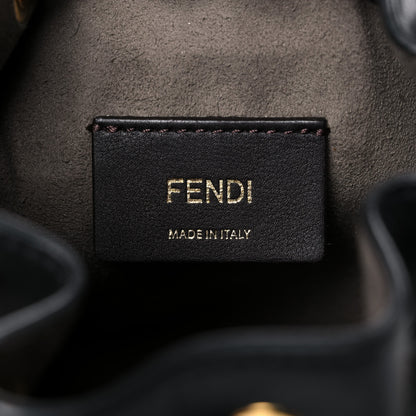 Fendi Vitello Century F is Fendi Eyebrow Monster Eyes Embossed Mini Mon Tresor Bucket Bag Black 6 of 11