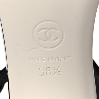 Chanel Patent Calfskin Sandal 38.5 Black White 9 of 9